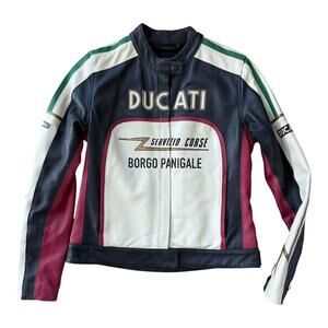 Ducati Women’s  Servizio Corse Borgo Leather Motorcycle Jacket Size 46